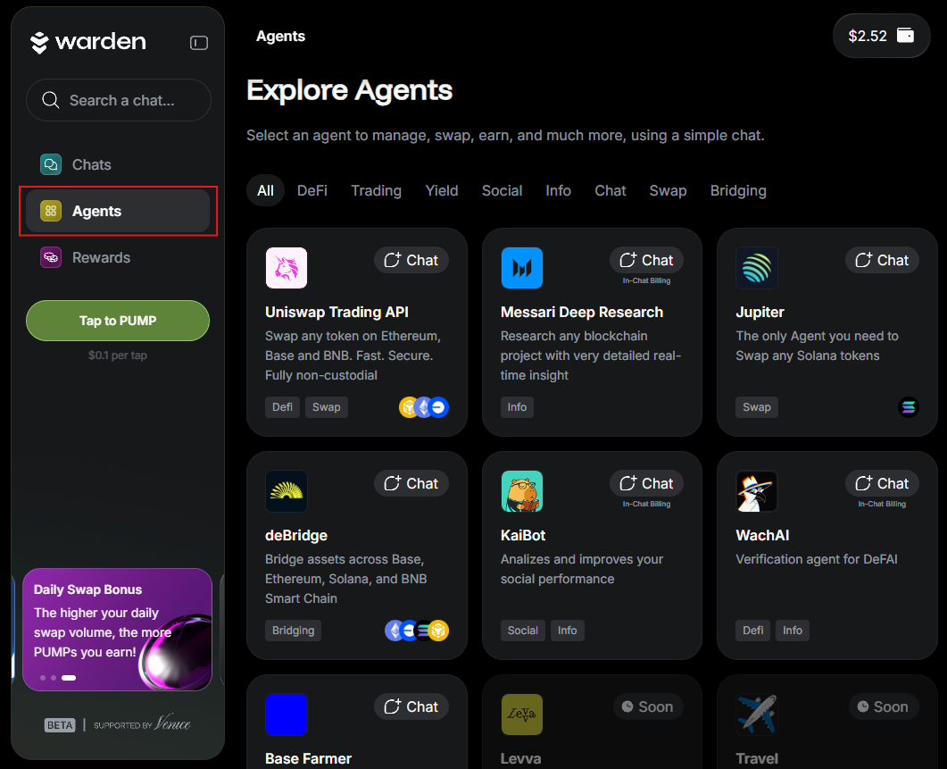 The Agent Hub in Warden